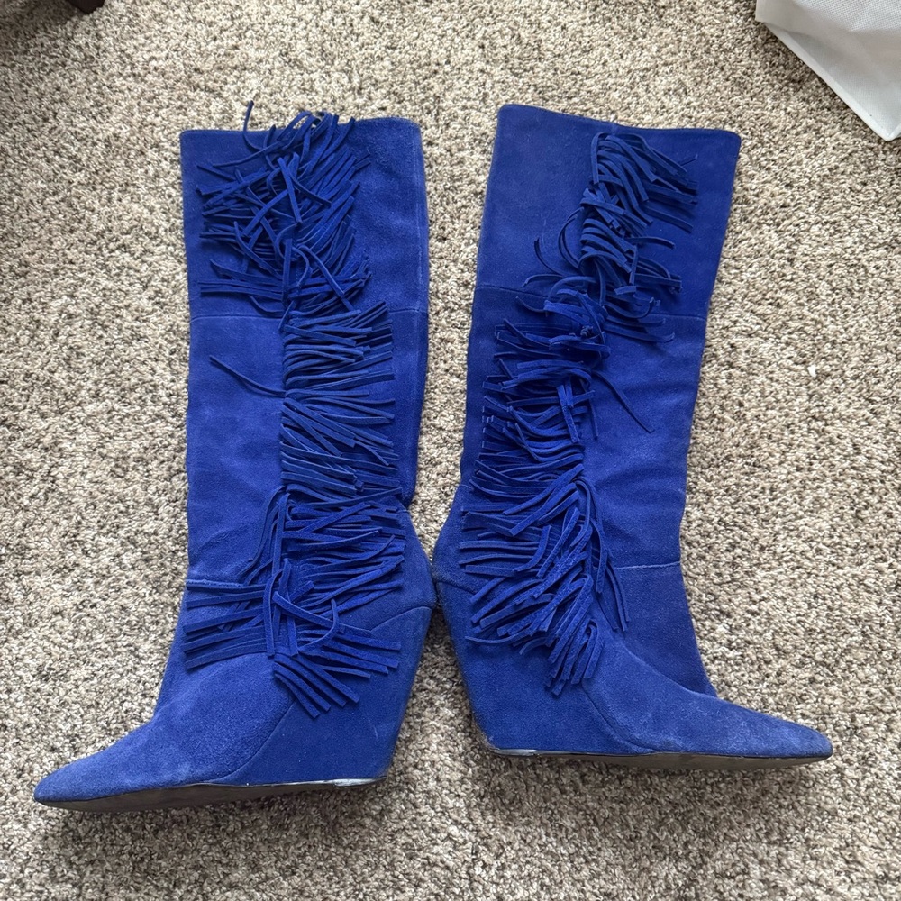 Betsey Johnson Blue Heeled Boots